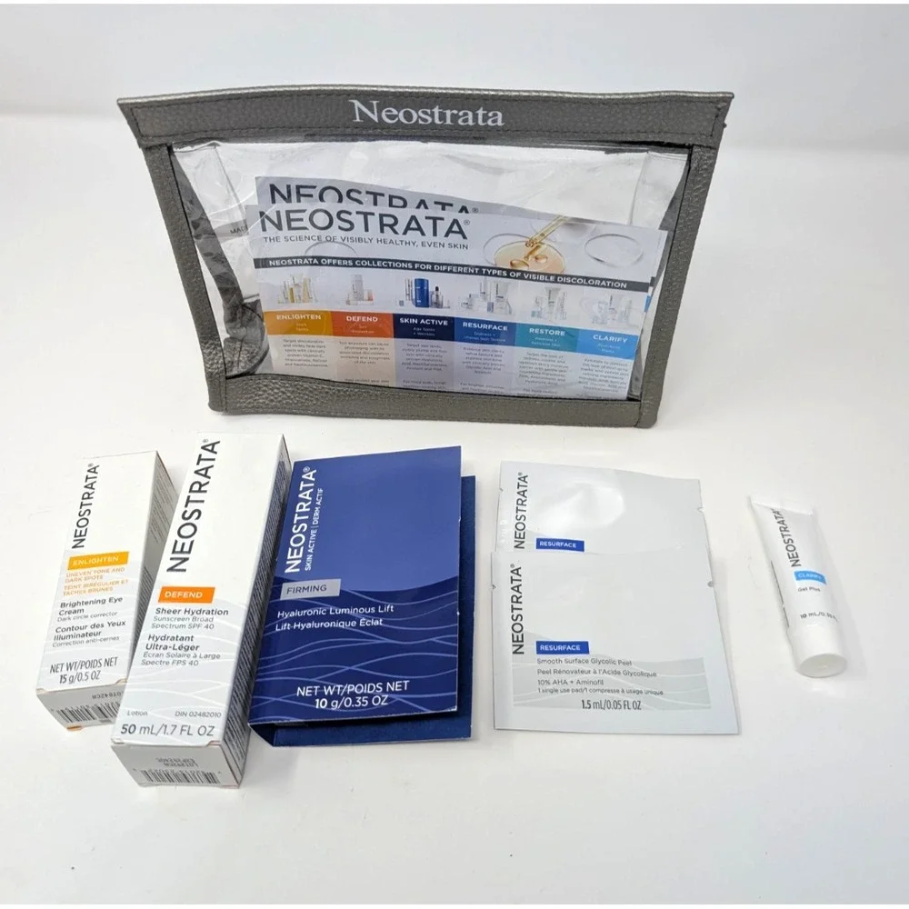 Neostrata Skincare Sampler & Pouch Enlighten Defend Firming‎ Resurface Clarify